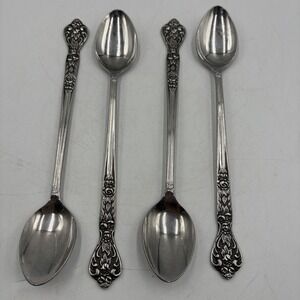 Versailles Stainless Flatware By MSI Japan (4) Iced Tea Spoons/ Stirring Spoons